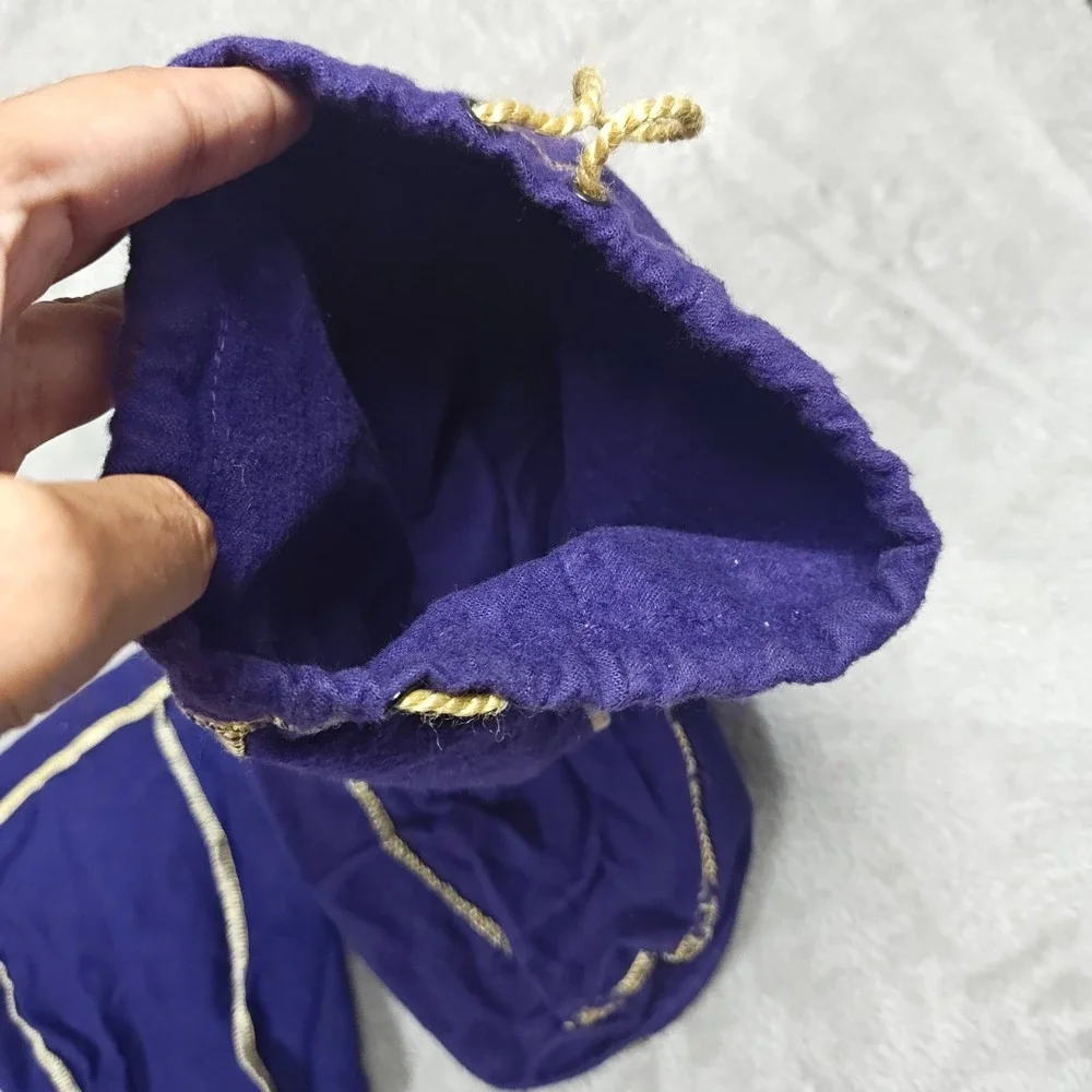 Vintage Crown Royal Bags Lot of 4 Purple Gold Felt Seagrams Drawstring Pouch